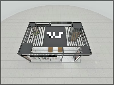 Modern Open Concept Kitchen Interior Design With Island Counter And Appliances 3d model