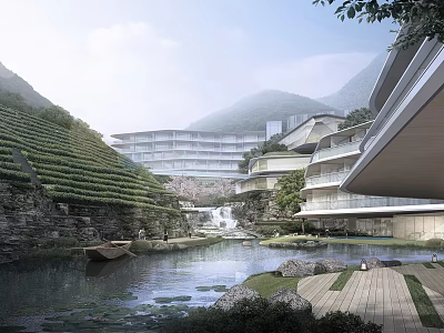 Modern Hotel Architecture Mountain Hotel Hotel Edig 3d model