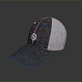 Stylish Two Tone Gray and White Baseball Cap with White Logo for Daily Use