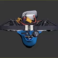 Professional Quadcopter Drone Equipment With Blue Body Transparent Frame And Four Propellers