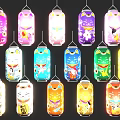 Colorful Lucky Cat Hanging Lanterns As Decorative Furniture For Home Interiors