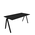 Minimalist Modern Black Desk With Sleek Surface And Angular Metal Legs 3d model