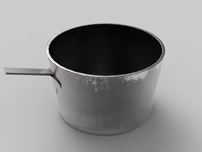 Metallic Cookware Pot with Handle and Smooth Surface for Durable Kitchen Cooking Use 3d model