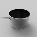 Metallic Cookware Pot with Handle and Smooth Surface for Durable Kitchen Cooking Use 3d model
