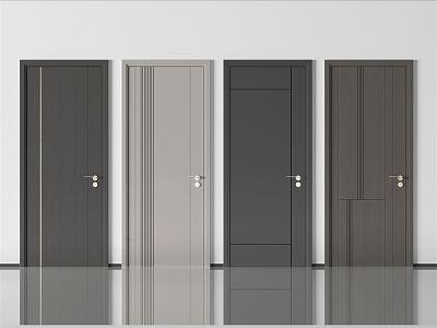 Modern swing door single door 3d model