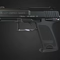 Black Semi Automatic Tactical Pistol With Modern Design And Ergonomic Grip 3d model
