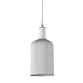 Stylish Modern Pendant Light with Golden Finish and Ribbed Glass Shade