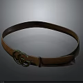 Stylish Brown Leather Belt With Double G Buckle And Smooth Texture Design