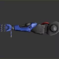 Futuristic Game Movie Character Mechanical Arm Design With Blue Gray Details And Joint Structure