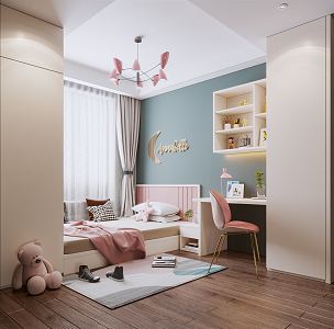 Modern Tatami Bedroom Daughter Room 3d model