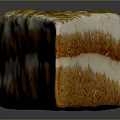 Moist Layered Creamy Cake Slice Topped With Crunchy Pumpkin Seeds