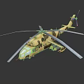 Aerospace Helicopter Model with Camouflage Design and Rotor Details