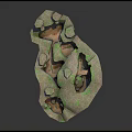 Cartoon Terrain With Rocky Formations Caves Green Moss And Textured Ground