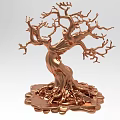 Unique Copper Tree Shaped Decorative Ornament Set For Home Decoration