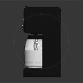 Modern Silver And Black Coffee Maker With Glass Carafe And Red Liquid Kitchen Appliance