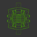 Gray 3D Model of Mechanical Component With Geometric Structure And Detailed Design