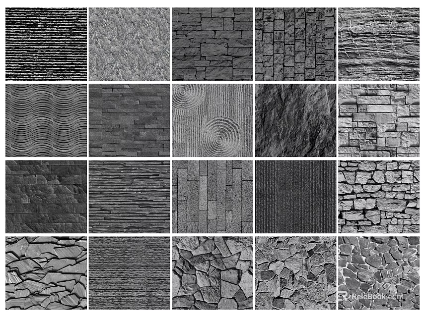 Garden Path Paving With Various Stone Patterns Textures And Design Styles 3d model 