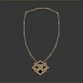 Elegant Gold Link Chain Necklace With Geometric Pendant And Intricate Design