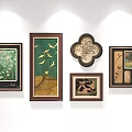 Decorative Wall Frames Featuring Various Art Patterns And Hanging Designs 3d model