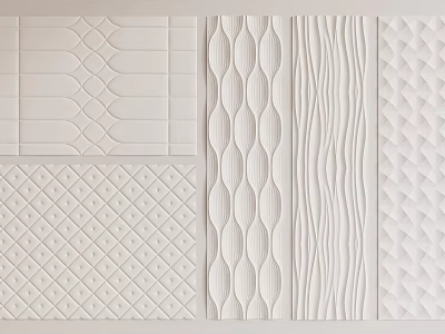 Upholstery With Various Textured Patterns Wavy Diamond And Striped Designs For Interior 3d model