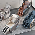 Modern Reclining Massage Chairs Interior With Multiple Colors And Ergonomic Design 3d model