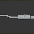 Car Exhaust System With Stainless Steel Pipe And Blue Metallic Tip Design