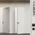 Modern White Hinged Doors With Black Handles For Home Interior Design