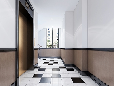 Modern elevator aisle corridor public area characteristic office building elevator model