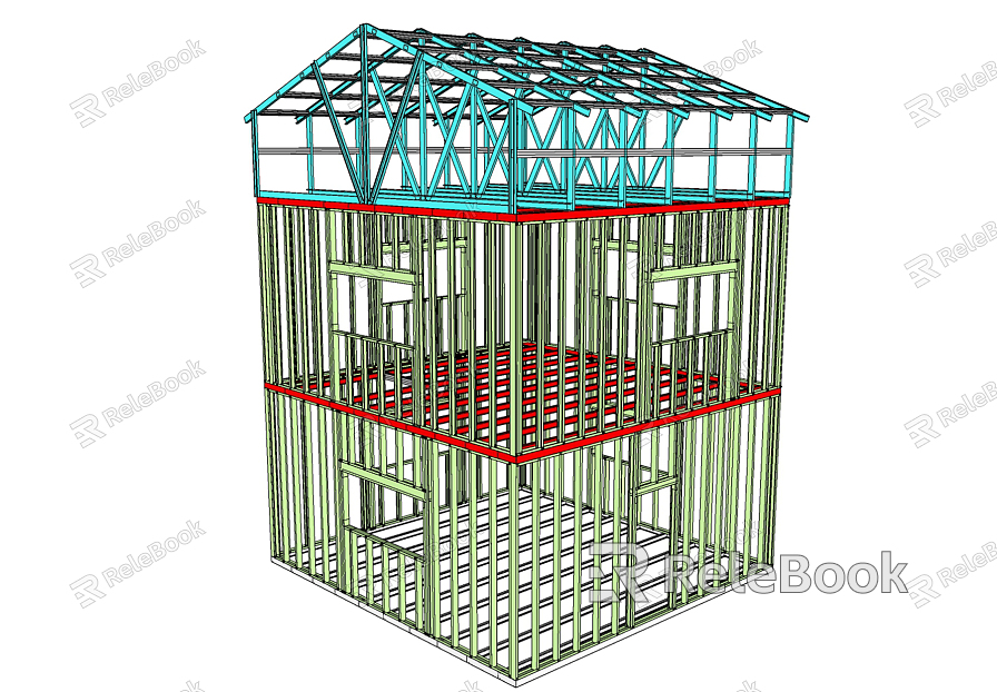 Modern steel frame steel structure house model