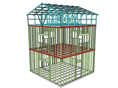 Industrial Equipment Steel Structure Frame 3D Model for Multi Story Building Construction 3d model