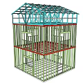 Industrial Equipment Steel Structure Frame 3D Model for Multi Story Building Construction