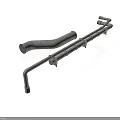 Industrial Metal Tubular Equipment With Connecting Pipes And Curved Components