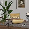 Modern Cream Lazy Sofa Caterpillar Lazy Sofa Lazy Sofa Single Sofa 3d model