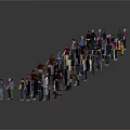 Men Standing Together Forming Letter M Shape in Group Arrangement