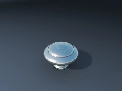 Silver Round Cabinet Knob With Smooth Polished Metal Surface For Furniture 3d model
