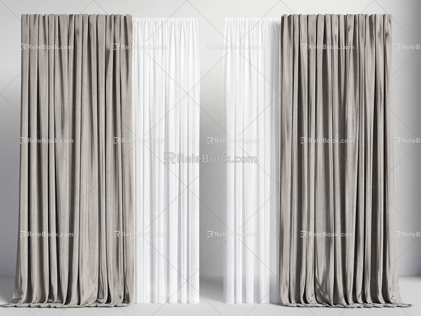 Curtain Cream Wind Curtain Silent Wind Curtain Living Room Curtain Bedroom Curtain Floor Lamp Cloth Curtain Gauze Curtain model