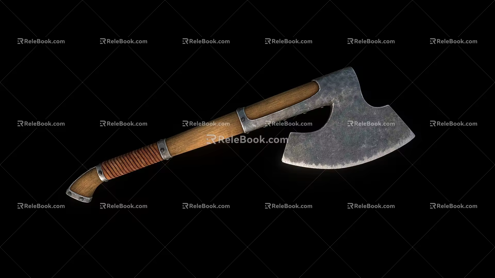 Weapon Axe Cold Weapon Axe Iron Axe Wooden Handle Axe Wood-cutting Tool Tomahawk PBR Material Next Generation Plate Axe Wood-cutting Axe 3d model