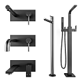 Modern Black Faucet Designs With Wall Mounted Single Handle And Shower Components 3d model