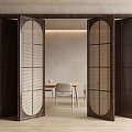 Middle style folding door 3d model