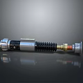 Futuristic Metallic Weapon With Spring Mechanism Silver Black Finish And Reflective Surface Design