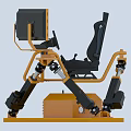 Modern game machine six cylinder dynamic car driving simulator 3d model