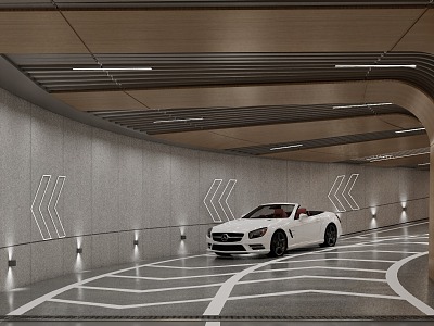 Modern parking lot Community underground garage entrance model