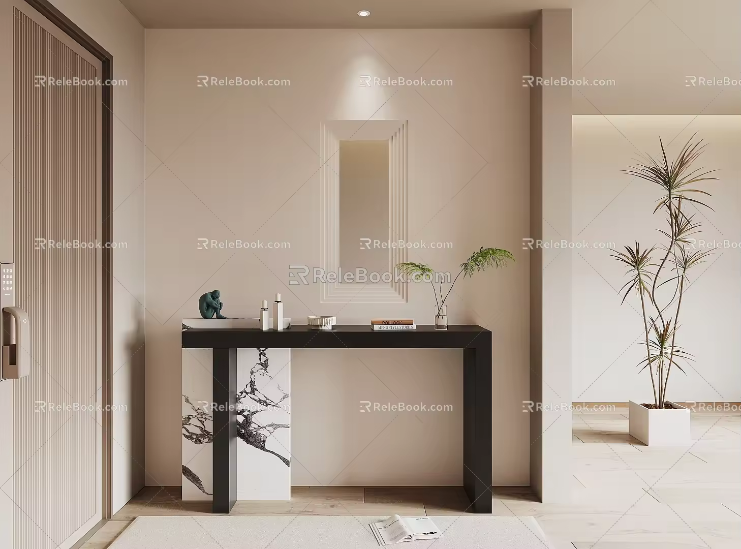 Modern End Desk 3d model