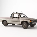 Old Rusted Single Cab Pickup Truck Displayed Against White Background With Weathered Exterior