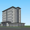 Modern Hospital Building Exterior With Glass Windows And Main Entrance
