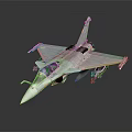 Modern Fighter Jet with Gray Body Transparent Cockpit Wings and Armaments on Dark Background