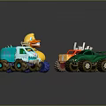 Colorful Toy Monster Trucks With Animal Shapes Including Duck And Fish For Kids
