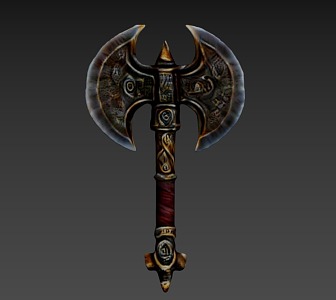 Axe Game Props Bronze Xuanhua Axe 3d model