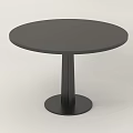 Modern Black Round Side Table With Slim Pedestal Base Design