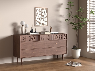 Middle Style Side Cabinet 3d model